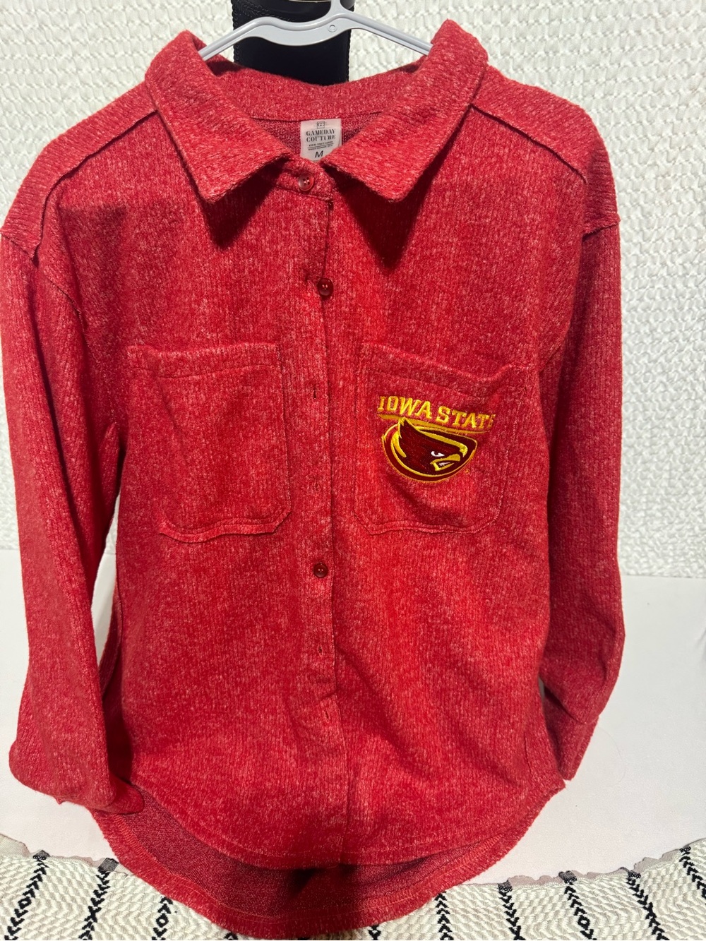 Iowa State Women's Red Button-Down Shirt